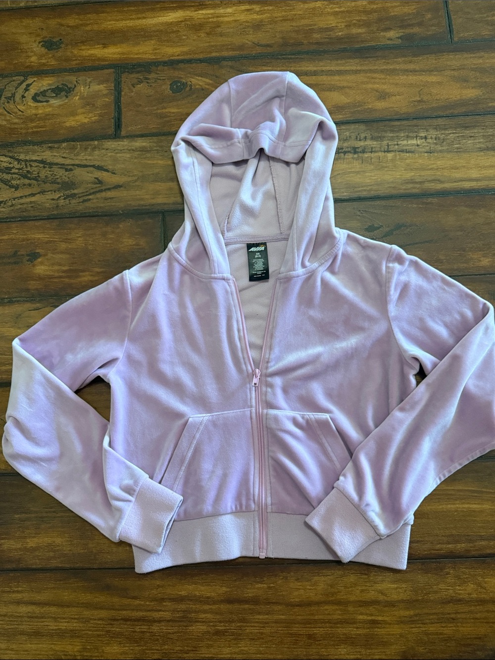 Avia Like New Light Lavender Velour Zip-Up Hoodie
